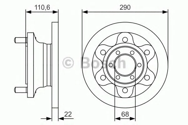 Гальмівний диск IVECO Daily/Scudato \'\'F \'\'85-07 PR2 BOSCH 0986479S95 (фото 1)