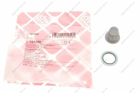 Пробка піддона з ущільнювачем NISSAN/OPEL/RENAULT/VOLVO FEBI BILSTEIN 101250