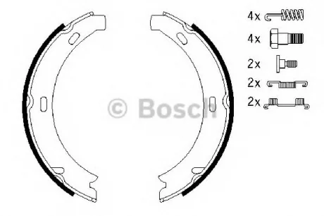 Тормозные колодки барабанные MB E-Class (W210,S210) -03 BOSCH 0986487584