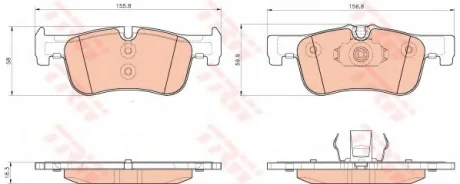 Тормозные колодки дисковые BMW 1(F20) "1,4-1,6 "F "10>> TRW GDB1935