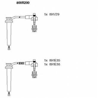 Комплект проводів FORD Mondeo "2,5-3,0(V6) "R "94-07 BREMI 800R200
