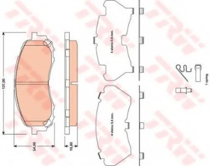 Гальмівні колодки дискові SUBARU Impreza "1,5 "00-07 TRW GDB3469