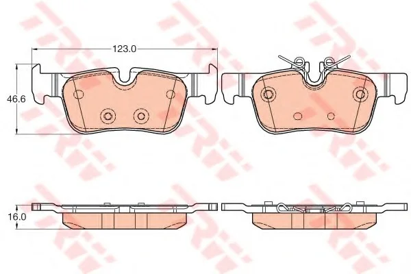 Гальмівні колодки дискові BMW 2(F45)/ i3 "R "13>> TRW GDB2063 (фото 1)