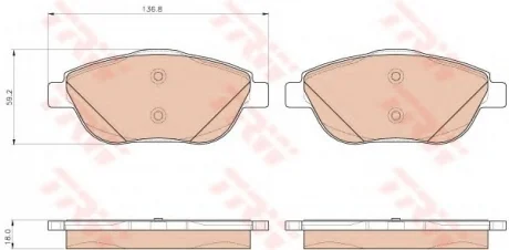 Гальмівні колодки дискові CITROEN C3/DS3 "F "11>> TRW GDB1926