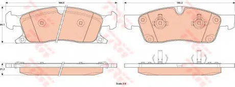 Тормозные колодки дисковые Grand Cherokee "F "10>> TRW GDB4604