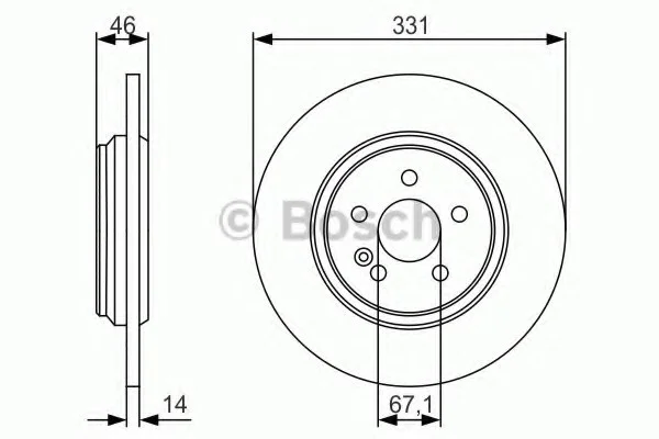 Гальмівний диск MERCEDES ML(163) \'\'R "98>> PR2 BOSCH 0986479S12 (фото 1)
