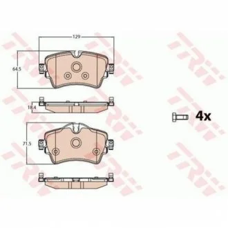 Гальмівні колодки дискові BMW 2 (F45) "F "14>> TRW GDB2087