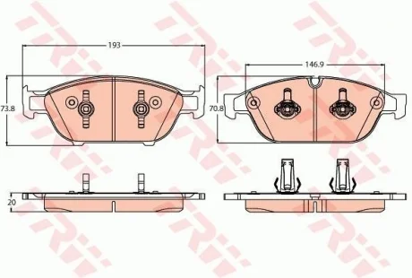 Гальмівні колодки дискові AUDI A6/A7 "F "12>> TRW GDB2113