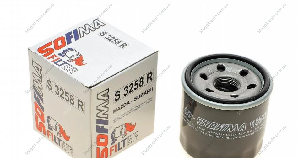 Фільтр оливний MAZDA/SUBARU "1,8-2,5 "96-01 SOFIMA S3258R (фото 1)