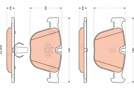 Гальмівні колодки дискові BMW X5/X6 "R "08>> TRW GDB1892