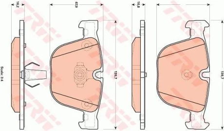 Гальмівні колодки дискові BMW X5/X6 "R "08>> TRW GDB1892