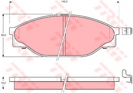 Гальмівні колодки дискові TOYOTA Hiace/Hilux TRW GDB3109