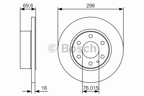 Тормозной диск IVECO Daily 'R'06-14 BOSCH 0986479A51 (фото 1)