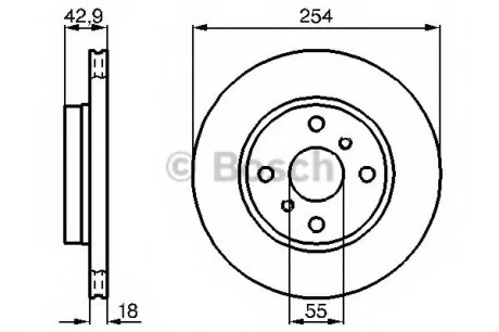 Тормозной диск TOYOTA Paseo,Sera 1,5 88-99 BOSCH 0986478585