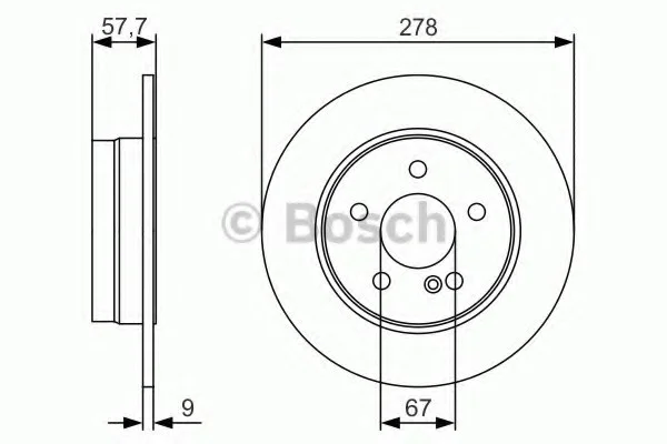 Тормозной диск MB С (S204/W204) \'\'R PR2 BOSCH 0986479S96 (фото 1)