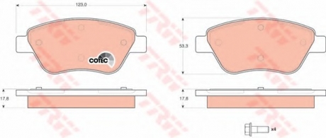 Гальмівні колодки дискові Fiat Doblo 01--> TRW GDB1579 (фото 1)