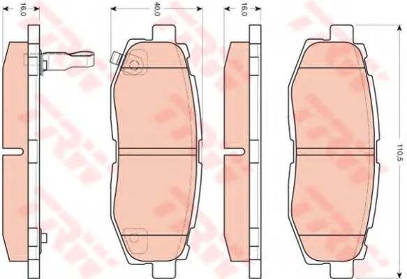 Гальмівні колодки дискові Subaru Tribeca TRW GDB3442 (фото 1)