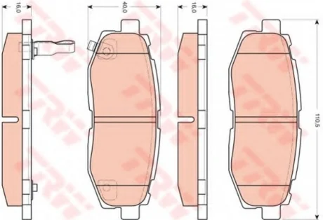 Гальмівні колодки дискові Subaru Tribeca TRW GDB3442