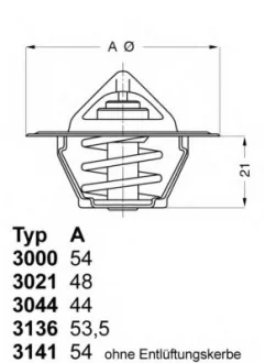 Термостат Chrysler Cirrus Jeep Cherokee - знято з виробництва - не постачається WAHLER 3000.90