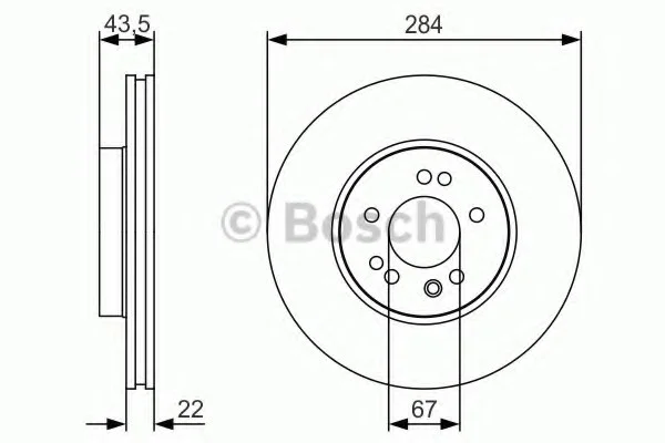 Гальмівний диск MB W201/W124 \'\'F PR2 BOSCH 0986479S15 (фото 1)