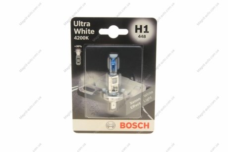 Лампа H1 Ultra White 4200K блистер BOSCH 1987301088 (фото 1)