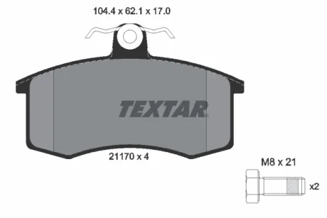 Гальмiвнi колодки к-кт. TEXTAR 2117002