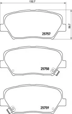 Комплект гальмівних колодок з 4 шт. дисків BREMBO P30 070 (фото 1)