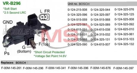Регулятор напруги генератора MOBILETRON VRB296