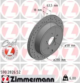Диск гальмівний ZIMMERMANN 590.2826.52