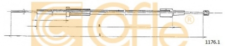 Тросик замка капота COFLE 1176.1 (фото 1)