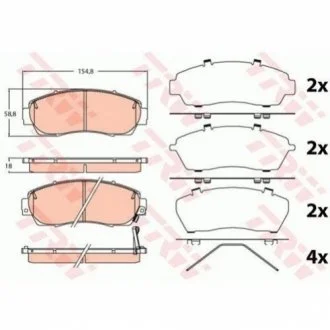 Тормозные колодки, дисковые. TRW GDB3581