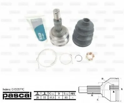 Шарнир приводного вала PASCAL G15057PC