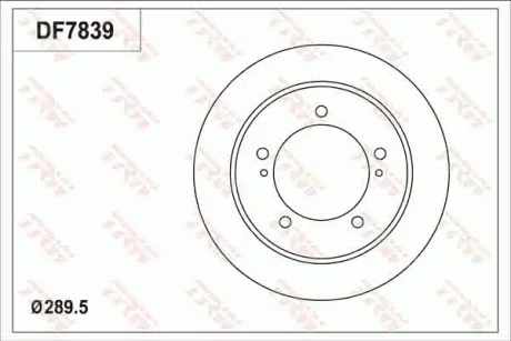 Диск гальмівний (1 шт.).) SUZUKI Jimny "F D=289mm "98>> TRW DF7839