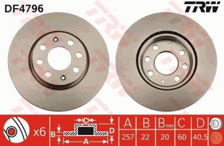 Тормозной диск TRW DF4796