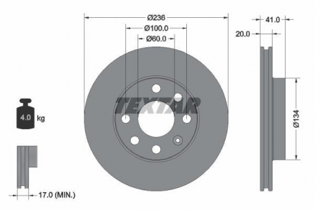 Тормозной диск PRO TEXTAR 92029603