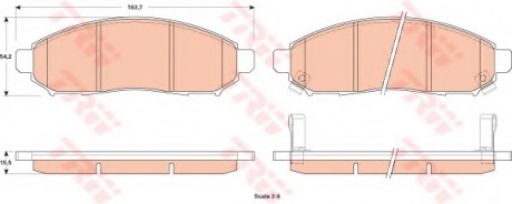 Гальмівні колодки дискові NISSAN Leaf/Serena "F "10>> TRW GDB3520