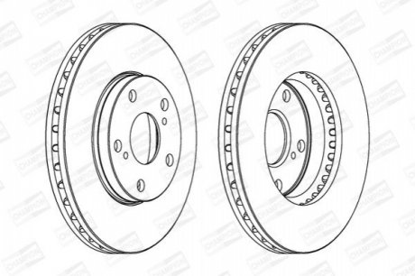 Диск тормозной LEXUS, TOYOTA передн., вент. CHAMPION 561676CH