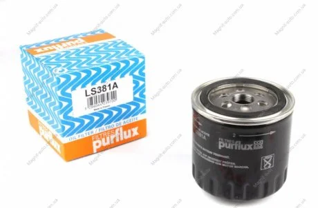 Масляний фільтр INFINITI EX, FX, M, Q70, QX50 I, QX70 NISSAN NAVARA NP300, PATHFINDER III RENAULT GRAND SCENIC III, LAGUNA, LAGUNA III, LATITUDE, MEGANE, MEGANE III 1.9D/3.0D 10.05- Purflux LS381A