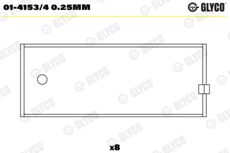 Вкладиші шатунні, комплект, 0,25мм, FORD Escort 86-03 Glyco 01-4153/4 0.25MM