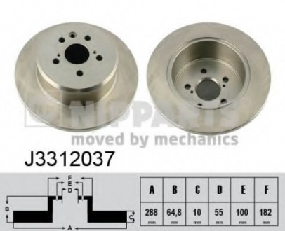 Гальмiвний диск NIPPARTS J3312037