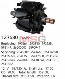 Ротор генератора (якір) 14B 120A CARGO 137580 (фото 1)