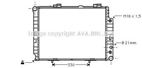 Радиатор охлаждения двигателя MBW210 E-KL MT/AT +AC 97- (Ava) AVA COOLING MSA2283 (фото 1)
