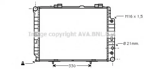 Радиатор охлаждения двигателя MBW210 E-KL MT/AT +AC 97- (Ava) AVA COOLING MSA2283