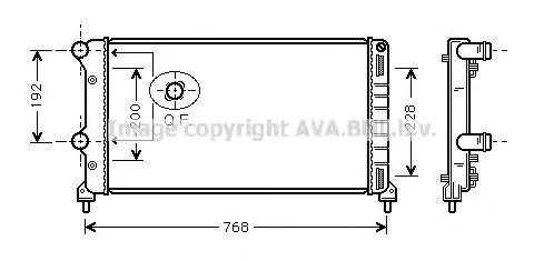 Радиатор охлаждения двигателя DOBLO 19TD MT +AC 01- (Ava) AVA COOLING FTA2250 (фото 1)