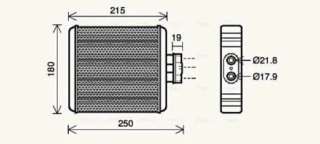 Теплообмінник, система опалення салону CLEVER FIT AVA COOLING VN6196
