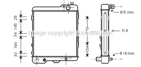 Радиатор охлаждения AUDI 80 (пр-воAVA) AVA COOLING AIA2038 (фото 1)