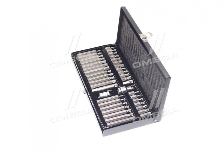 Набір насадок викруткових : адаптери 1/2",3/8", HEX SPLINE TORX CrV [мет. Кейс] 40 шт. [10] YATO YT-0400 (фото 1)