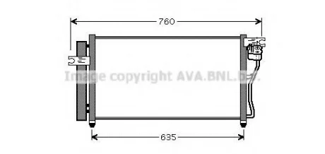 Радіатор кондиціонера Hyundai Accent (05-) 1.4i-1.6i AVA AVA COOLING HY5178D