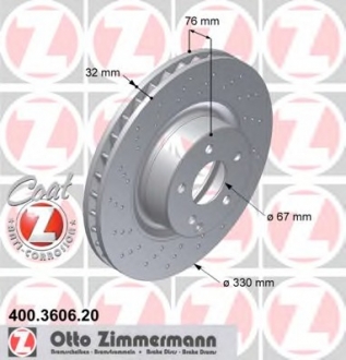 Диск тормозной COAT Z ZIMMERMANN 400.3606.20 (фото 1)