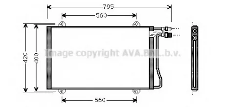 Радіатор кондиціонера MB Sprinter B901/B902/B904/B909 (95-) (MS5219) AVA AVA COOLING MS 5219